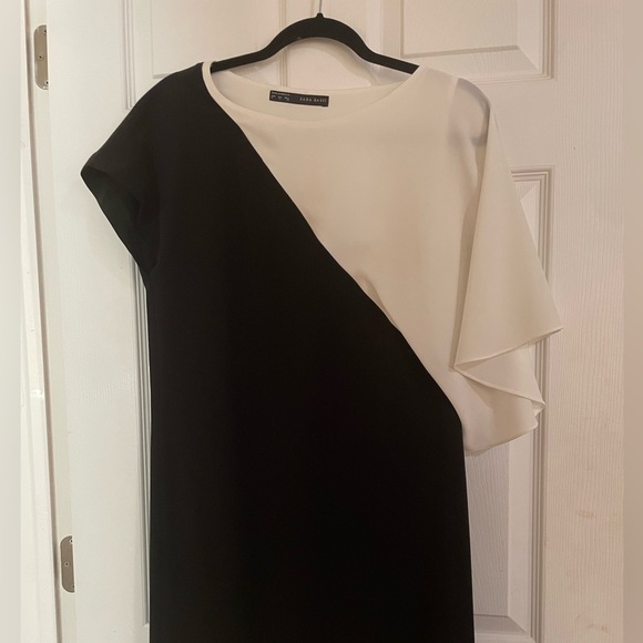 Zara Black Asymmetrical Sheath Dress Cocktail - Picture 2 of 6